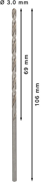 BOSCH Metallbohrer DIN 340 HSS-G 3,2 mm, 5/Pack BOSCH Metallbohrer DIN 340 HSS-G 3,2 mm, 5/Pack
