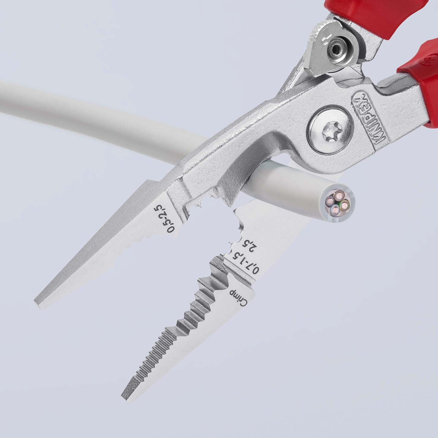KNIPEX Elektro-Installationszange verchromt VDE 200 mm