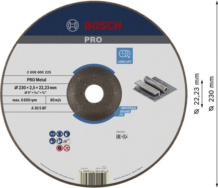 BOSCH Trennscheibe gekröpft Expert for Metal A 30 S BF, 230 mm, 2,5 mm BOSCH Trennscheibe gekröpft Expert for Metal A 30 S BF, 230 mm, 2,5 mm