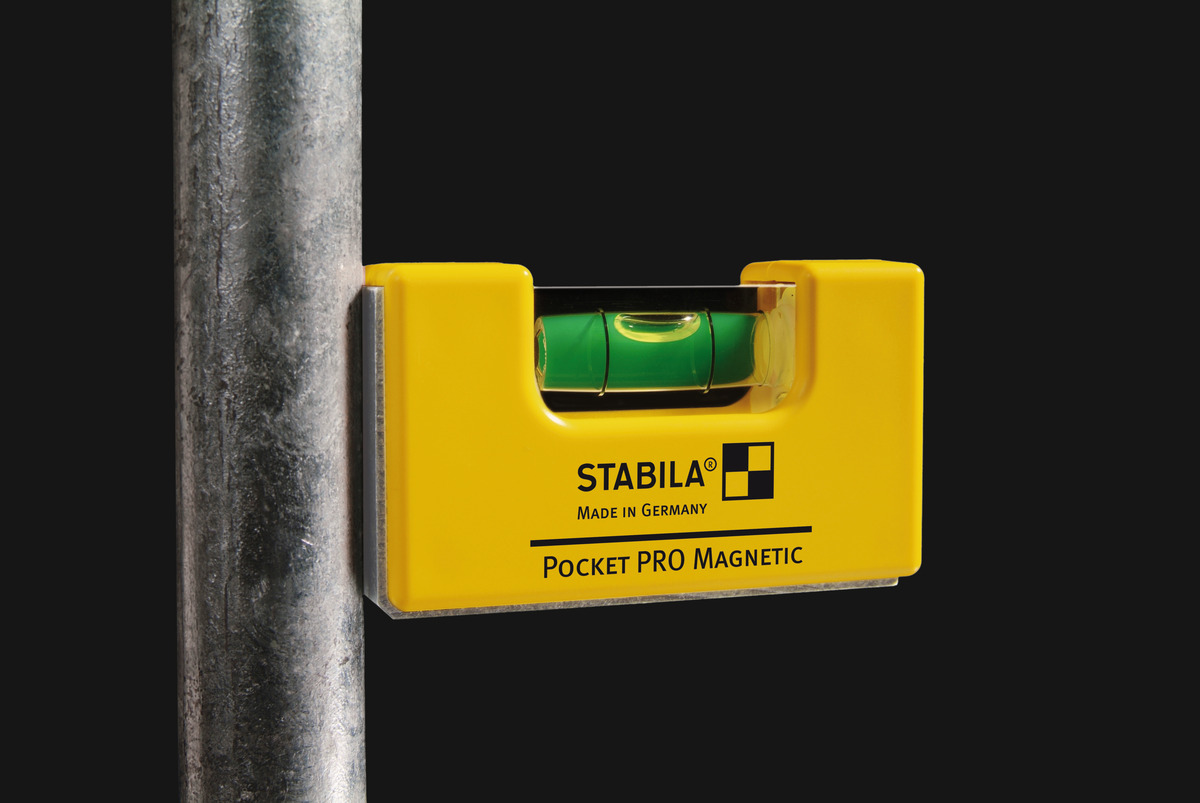 STABILA Wasserwaage Pocket PRO Magnetic, 7 cm, mit Gürtel-Clip