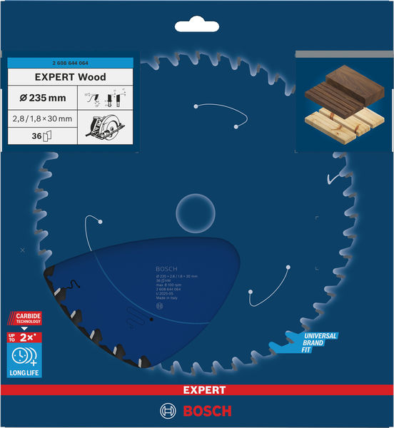 BOSCH Kreissägeblatt Expert for Wood, 235 x 30 x 2,8 mm, Z36 BOSCH Kreissägeblatt Expert for Wood, 235 x 30 x 2,8 mm, Z36
