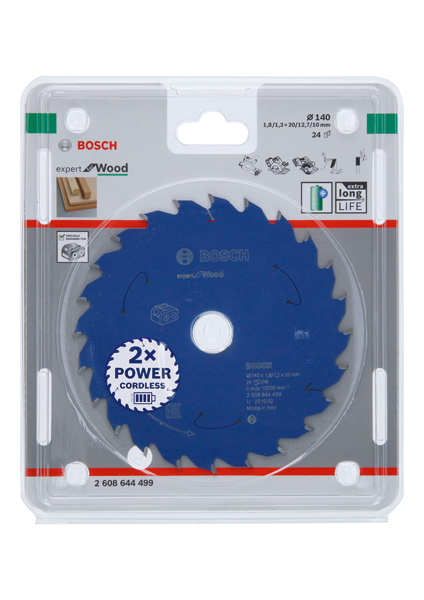 BOSCH Kreissägeblatt für Akkusägen Expert for Wood, 140 x 1,8/1,3 x 20, 24 Zähne BOSCH Kreissägeblatt für Akkusägen Expert for Wood, 140 x 1,8/1,3 x 20, 24 Zähne