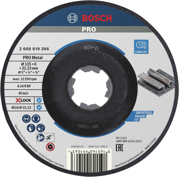 BOSCH X-LOCK Schruppscheibe SfM 125 x 6 mm T27 BOSCH X-LOCK Schruppscheibe SfM 125 x 6 mm T27