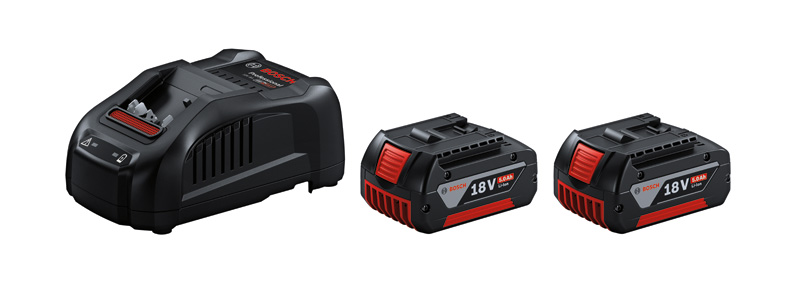 BOSCH Akku Starter-Set: 2 x GBA 18 Volt, 5.0 Ah und GAL 1880 CV BOSCH Akku Starter-Set: 2 x GBA 18 Volt, 5.0 Ah und GAL 1880 CV