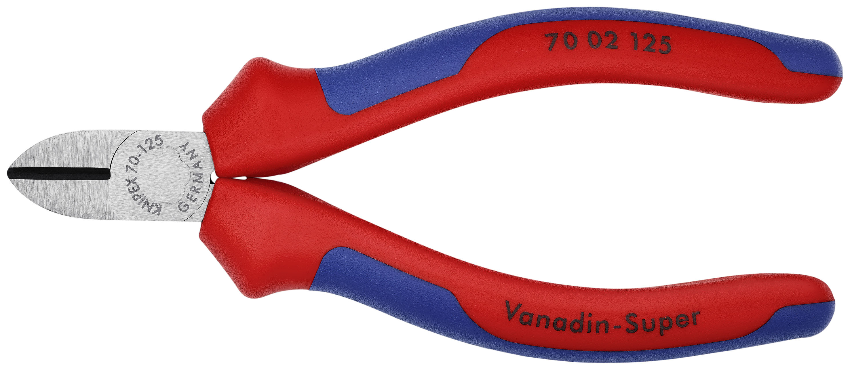KNIPEX 70 02 125 Seitenschneider mit Mehrkomponenten-Hüllen schwarz atramentiert 125 mm