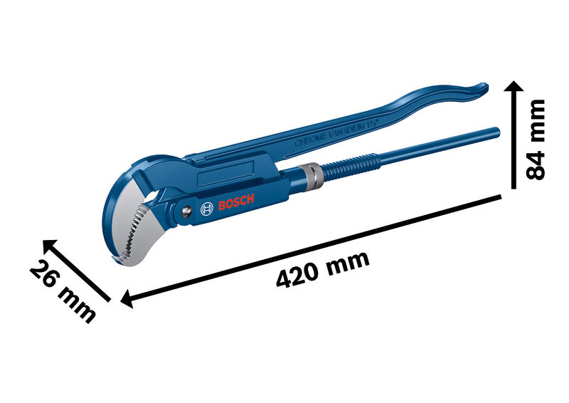 BOSCH Sanitär-Eckrohrzange 45° 420 mm