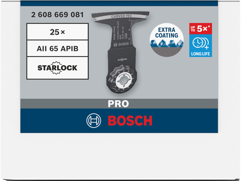 BOSCH PRO AII 65 APIB Blatt für Multifunktionswerkzeuge, 65 x 40 mm, 25-tlg. BOSCH PRO AII 65 APIB Blatt für Multifunktionswerkzeuge, 65 x 40 mm, 25-tlg.