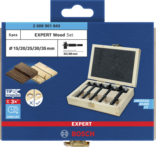 BOSCH EXPERT Wood Forstnerbohrersatz, 5-tlg. BOSCH EXPERT Wood Forstnerbohrersatz, 5-tlg.