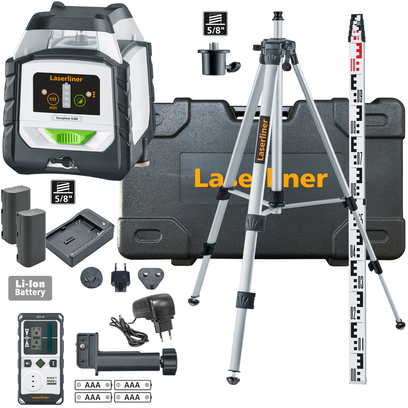 LASERLINER Rotationslaser Duraplane G360 Set 175cm LASERLINER Rotationslaser Duraplane G360 Set 175cm