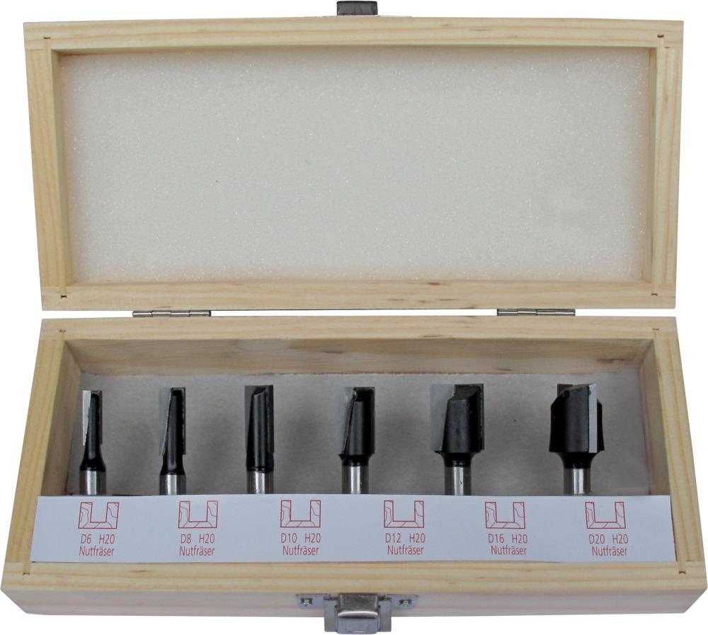 FORTIS HW-Nutfräser-Satz 6-tlg. im Holzkoffer