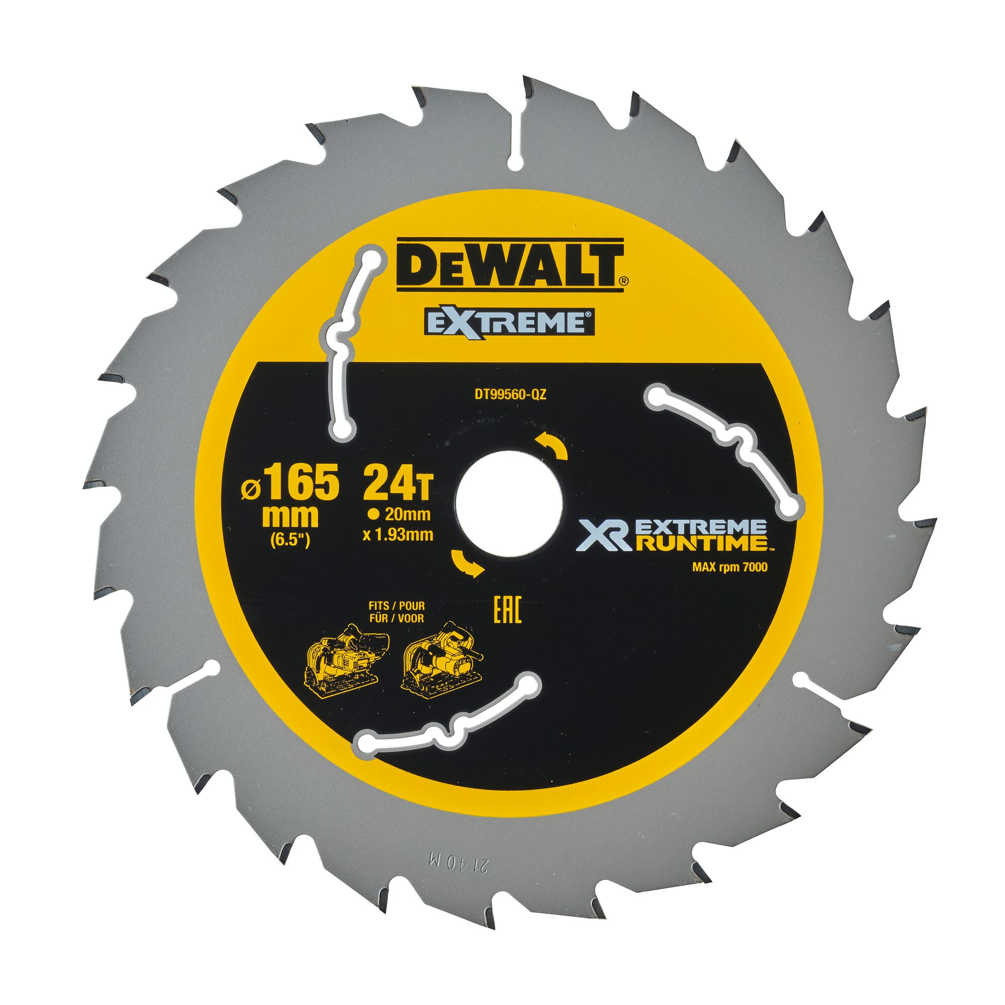 DEWALT Kreissägeblatt Ø165x20 mm 24WZ/FZ DEWALT Kreissägeblatt Ø165x20 mm 24WZ/FZ