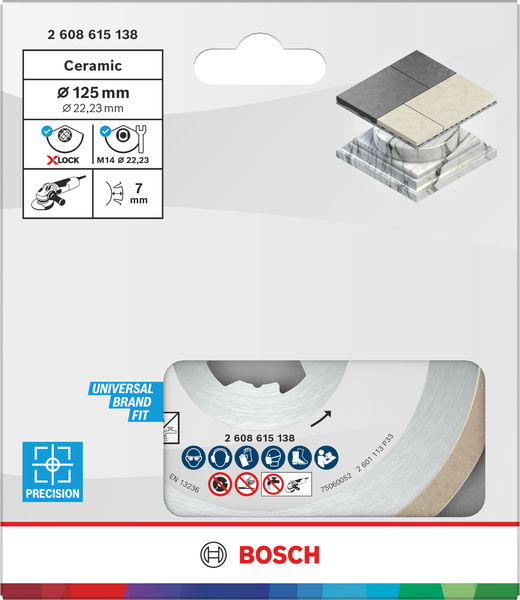 BOSCH X-LOCK Diamanttrennscheibe Standard for Ceramic 125 x 22,23 x 1,6 x 7 BOSCH X-LOCK Diamanttrennscheibe Standard for Ceramic 125 x 22,23 x 1,6 x 7