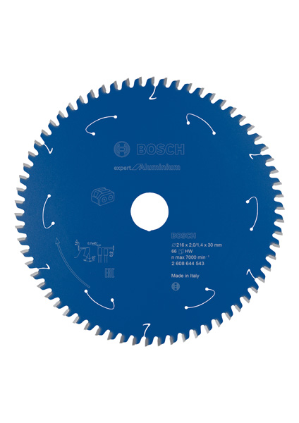 BOSCH Kreissägeblatt für Akkusägen Expert for Aluminium, 216 x 2/1,4 x 30, 66 Zähne BOSCH Kreissägeblatt für Akkusägen Expert for Aluminium, 216 x 2/1,4 x 30, 66 Zähne