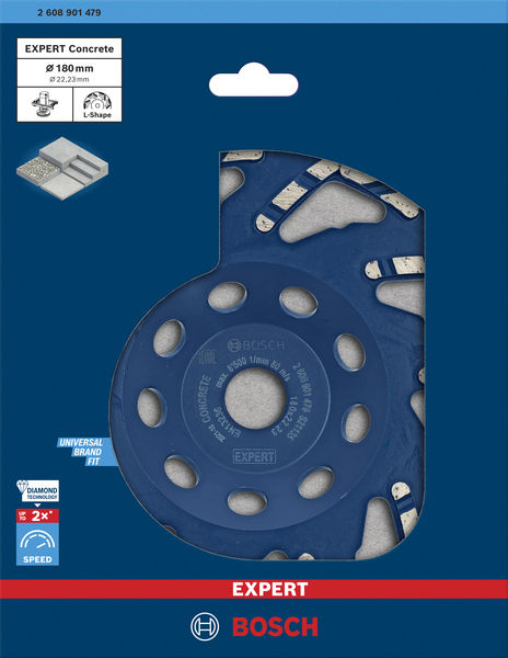 BOSCH EXPERT Concrete Diamanttopfscheibe, 180 x 22,23 x 4,5 mm