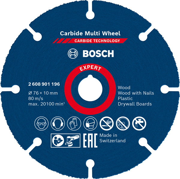 BOSCH EXPERT Carbide Multi Wheel Trennscheibe, 76 mm, 10 mm BOSCH EXPERT Carbide Multi Wheel Trennscheibe, 76 mm, 10 mm