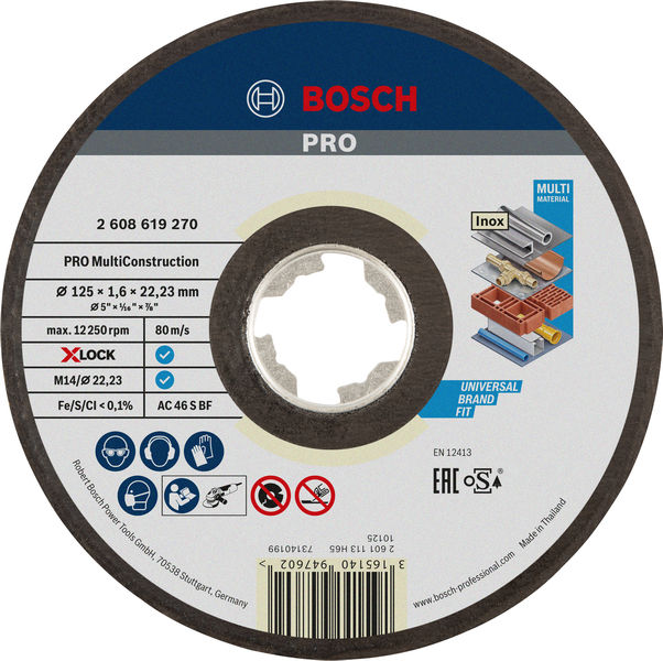 BOSCH X-LOCK Multi Material 125 x 1,6 x 22,23 Trennscheibe gerade BOSCH X-LOCK Multi Material 125 x 1,6 x 22,23 Trennscheibe gerade