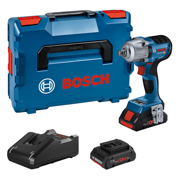 BOSCH Akku-Drehschlagschrauber GDS 18V-450 HC, 2 x ProCore 4.0 Ah + GAL 18V-40 in L-BOXX