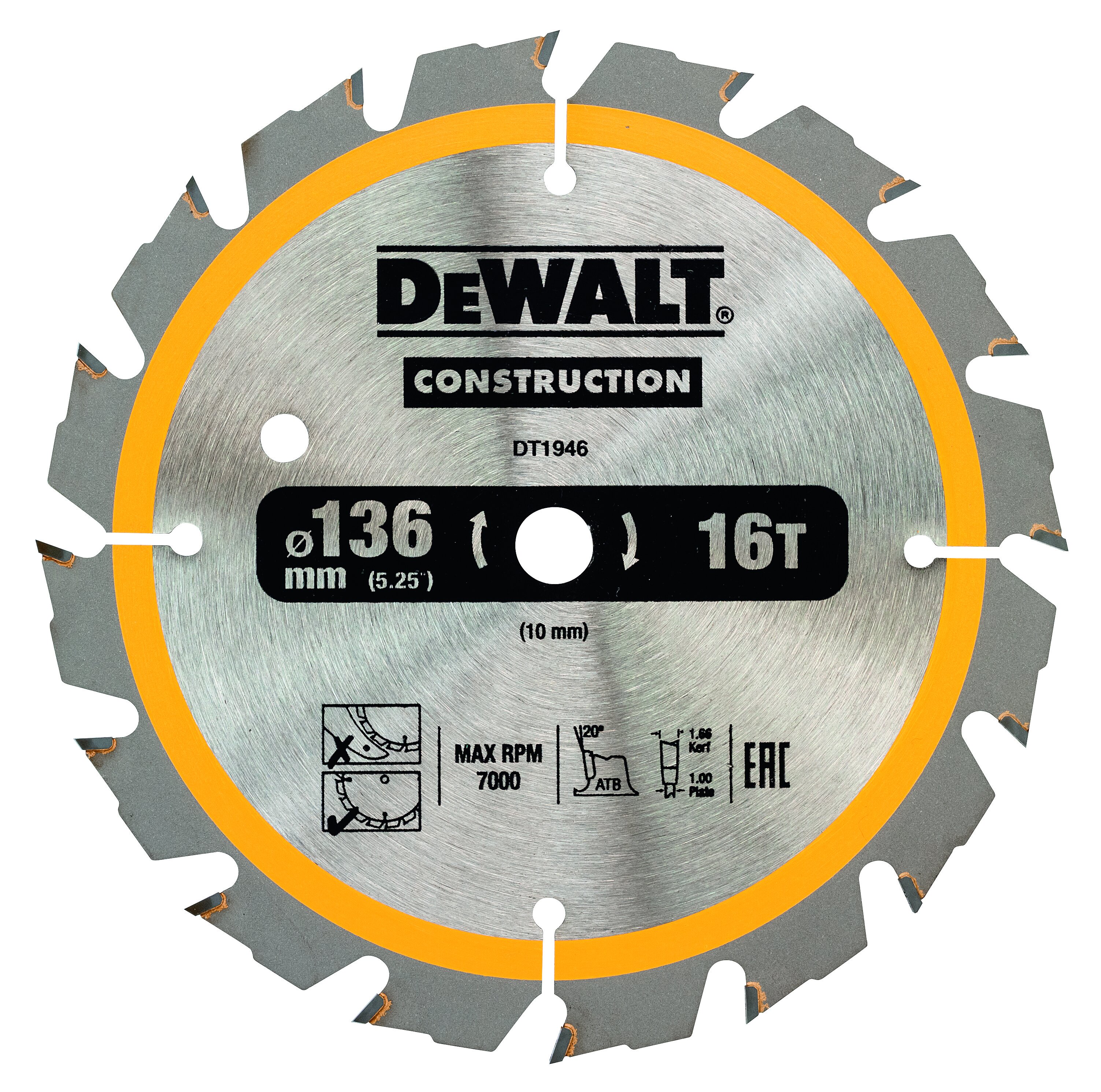 DEWALT Kreissägeblatt Akku 136/10mm 16WZ DEWALT Kreissägeblatt Akku 136/10mm 16WZ