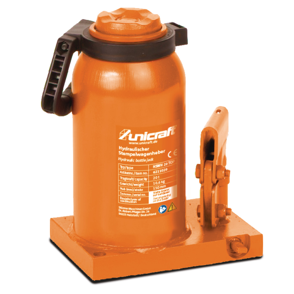 UNICRAFT Hydraulischer Stempelwagenheber HSWH 20 TOP