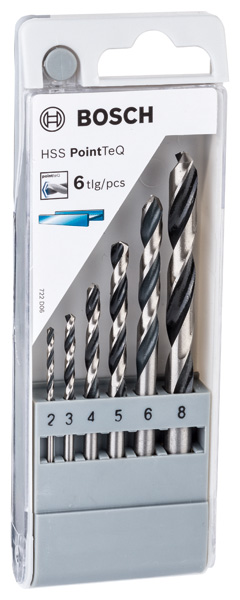 BOSCH HSS-Spiralbohrer-Set PointTeQ, 6-tlg., 2-8 mm BOSCH HSS-Spiralbohrer-Set PointTeQ, 6-tlg., 2-8 mm