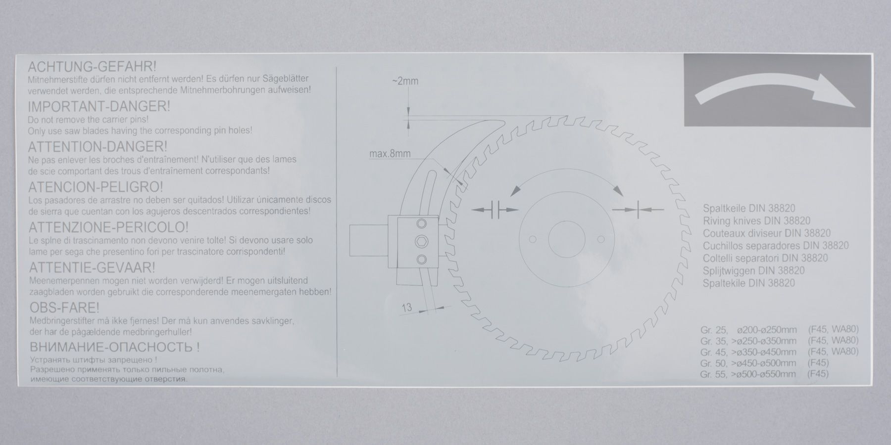 ALTENDORF Folie Abdeckblech F45 & WA80
