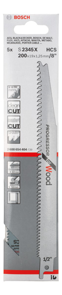 BOSCH Säbelsägeblatt S 2345 X, Progressor for Wood, 5er-Pack BOSCH Säbelsägeblatt S 2345 X, Progressor for Wood, 5er-Pack