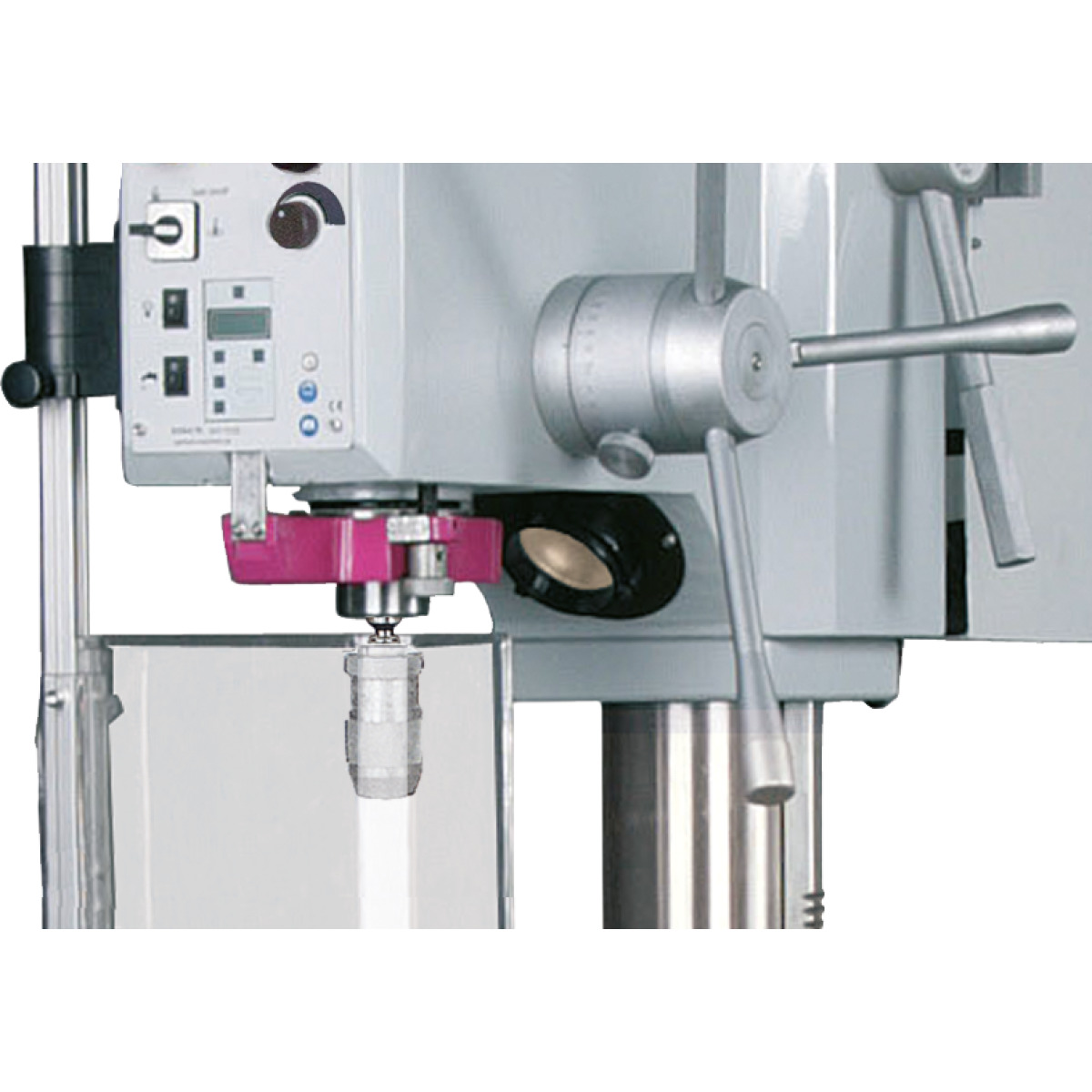 Optimum Stufenlose Säulenbohrmaschine mit Bohrmaschinenschraubstock OPTIdrill B 28HV Aktions-Set