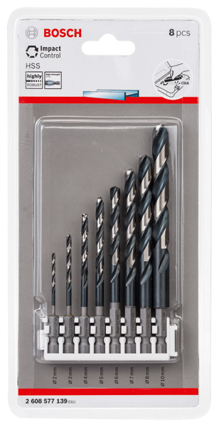 BOSCH PRO Metal HSS-G Impact Spiralbohrer Set, 8-tlg. BOSCH PRO Metal HSS-G Impact Spiralbohrer Set, 8-tlg.