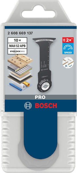 BOSCH PRO MAII 52 APB Blatt für Multifunktionswerkzeuge, 52 x 75 mm, 10-tlg. BOSCH PRO MAII 52 APB Blatt für Multifunktionswerkzeuge, 52 x 75 mm, 10-tlg.
