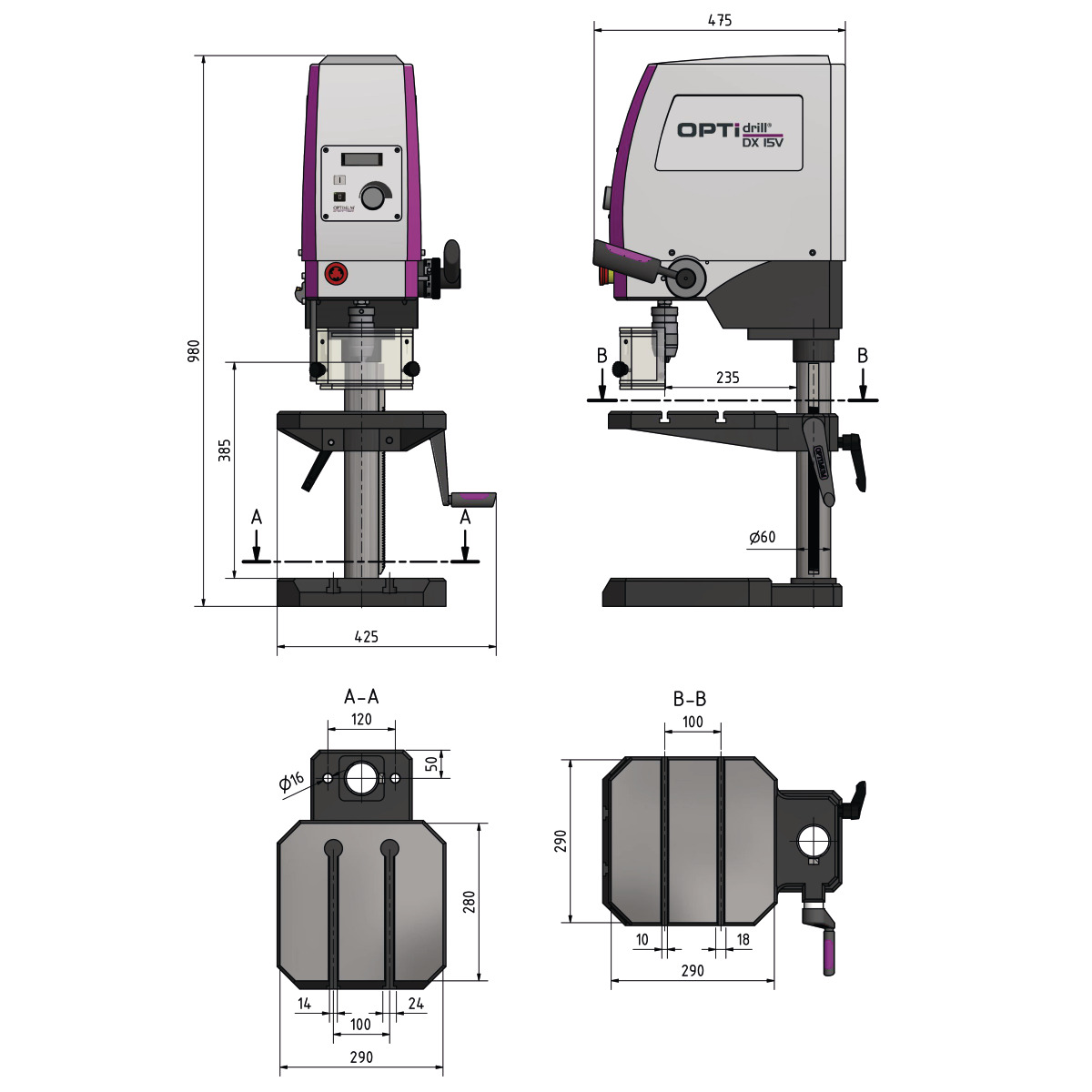 OPTIMUM Tischbohrmaschine OPTIdrill DX 15V OPTIMUM Tischbohrmaschine OPTIdrill DX 15V