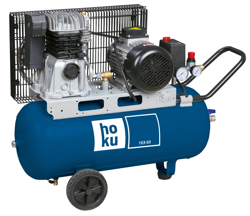 HOKU Mobiler Kolbenkompressor mit Riemenantrieb 103-50 400 V