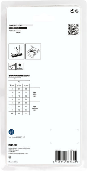 BOSCH PRO Metal HSS-G Impact Spiralbohrer Set, 8-tlg.