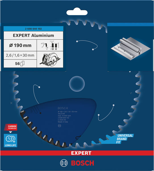 BOSCH Kreissägeblatt Expert for Aluminium, 190 x 30 x 2,6 mm, 56Z BOSCH Kreissägeblatt Expert for Aluminium, 190 x 30 x 2,6 mm, 56Z