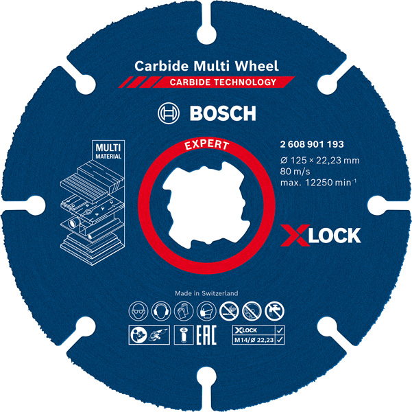 BOSCH EXPERT Carbide Multi Wheel X-LOCK Trennscheibe, 125 mm, 22,23 mm BOSCH EXPERT Carbide Multi Wheel X-LOCK Trennscheibe, 125 mm, 22,23 mm