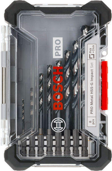 BOSCH PRO Metal HSS-G Impact Spiralbohrer Set, 8-tlg., in Box BOSCH PRO Metal HSS-G Impact Spiralbohrer Set, 8-tlg., in Box
