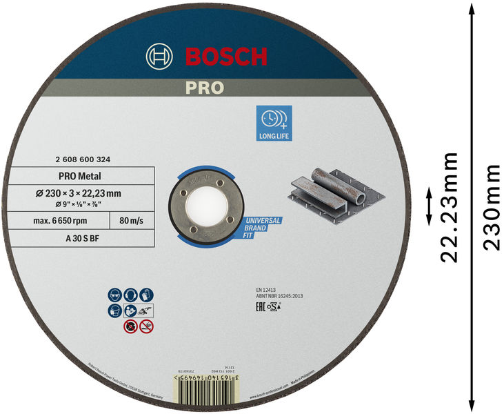 BOSCH Trennscheibe gerade Expert for Metal A 30 S BF, 230 mm, 3,0 mm BOSCH Trennscheibe gerade Expert for Metal A 30 S BF, 230 mm, 3,0 mm