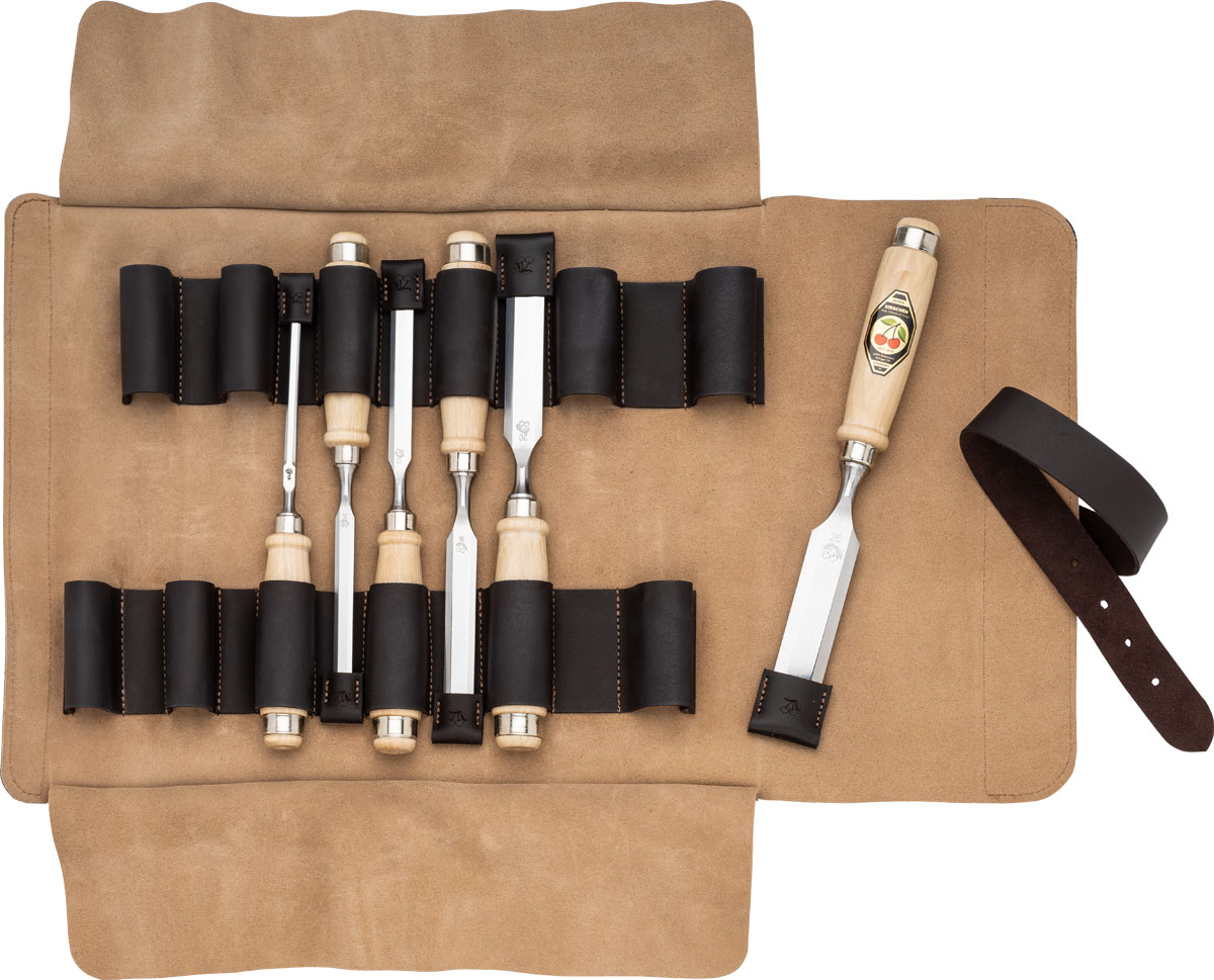 KIRSCHEN Stechbeitelsatz in Ledertasche, 6-tlg KIRSCHEN Stechbeitelsatz in Ledertasche, 6-tlg
