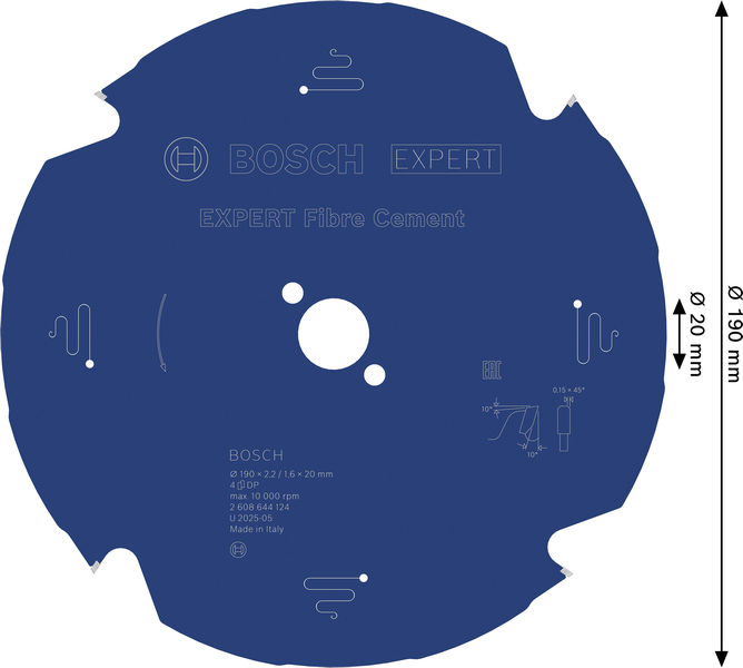 BOSCH Expert for Fibre Cement Kreissägeblatt 190 x 20 x 2,2 mm BOSCH Expert for Fibre Cement Kreissägeblatt 190 x 20 x 2,2 mm