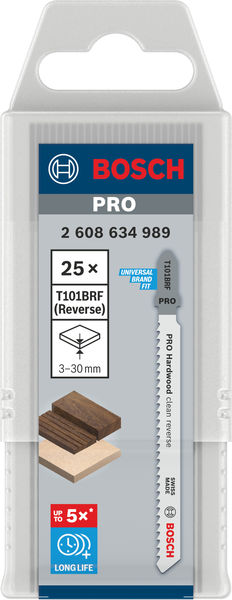 BOSCH Stichsägeblatt T 101 BRF Clean for Hard Wood, 25er-Pack BOSCH Stichsägeblatt T 101 BRF Clean for Hard Wood, 25er-Pack