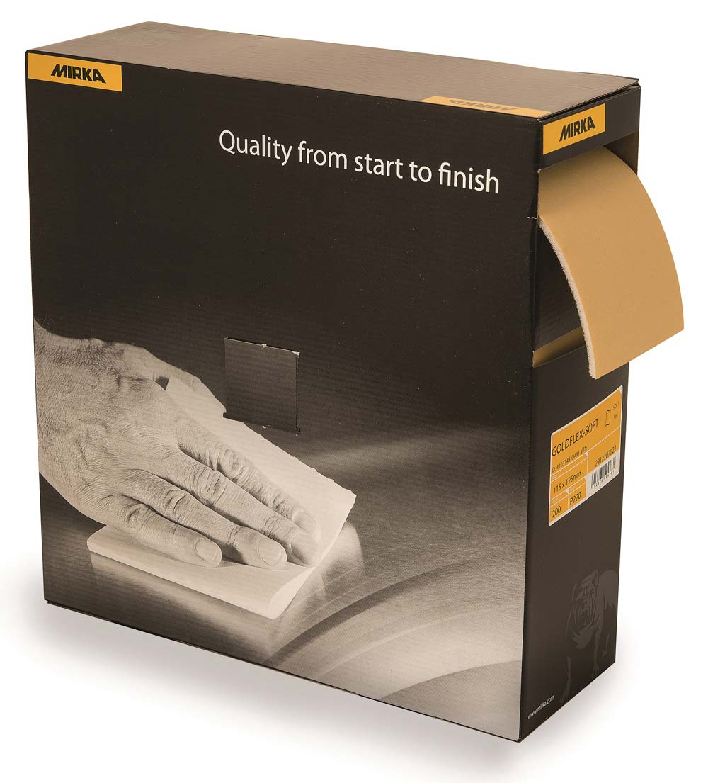 MIRKA GOLDFLEX SOFT 115x125mm Perf. Rolle P400, 200/Roll MIRKA GOLDFLEX SOFT 115x125mm Perf. Rolle P400, 200/Roll