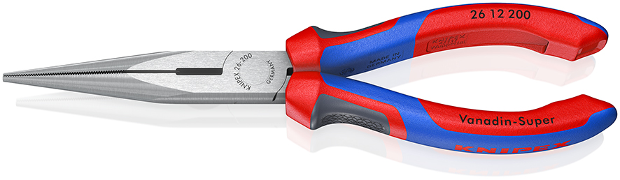 KNIPEX Flachrundzange mit Schneide (Storchschnabelzange) schwarz atramentiert 200 mm KNIPEX Flachrundzange mit Schneide (Storchschnabelzange) schwarz atramentiert 200 mm