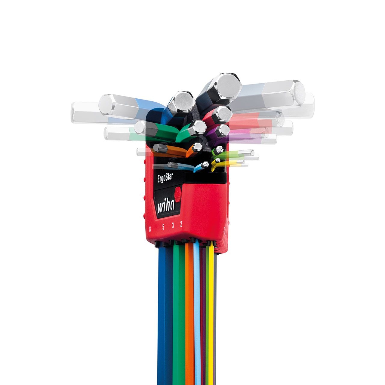 WIHA Stiftschlüssel Set im ErgoStar Halter Sechskant-Kugelkopf MagicRing® 10-tlg. farbig leuchtend WIHA Stiftschlüssel Set im ErgoStar Halter Sechskant-Kugelkopf MagicRing® 10-tlg. farbig leuchtend