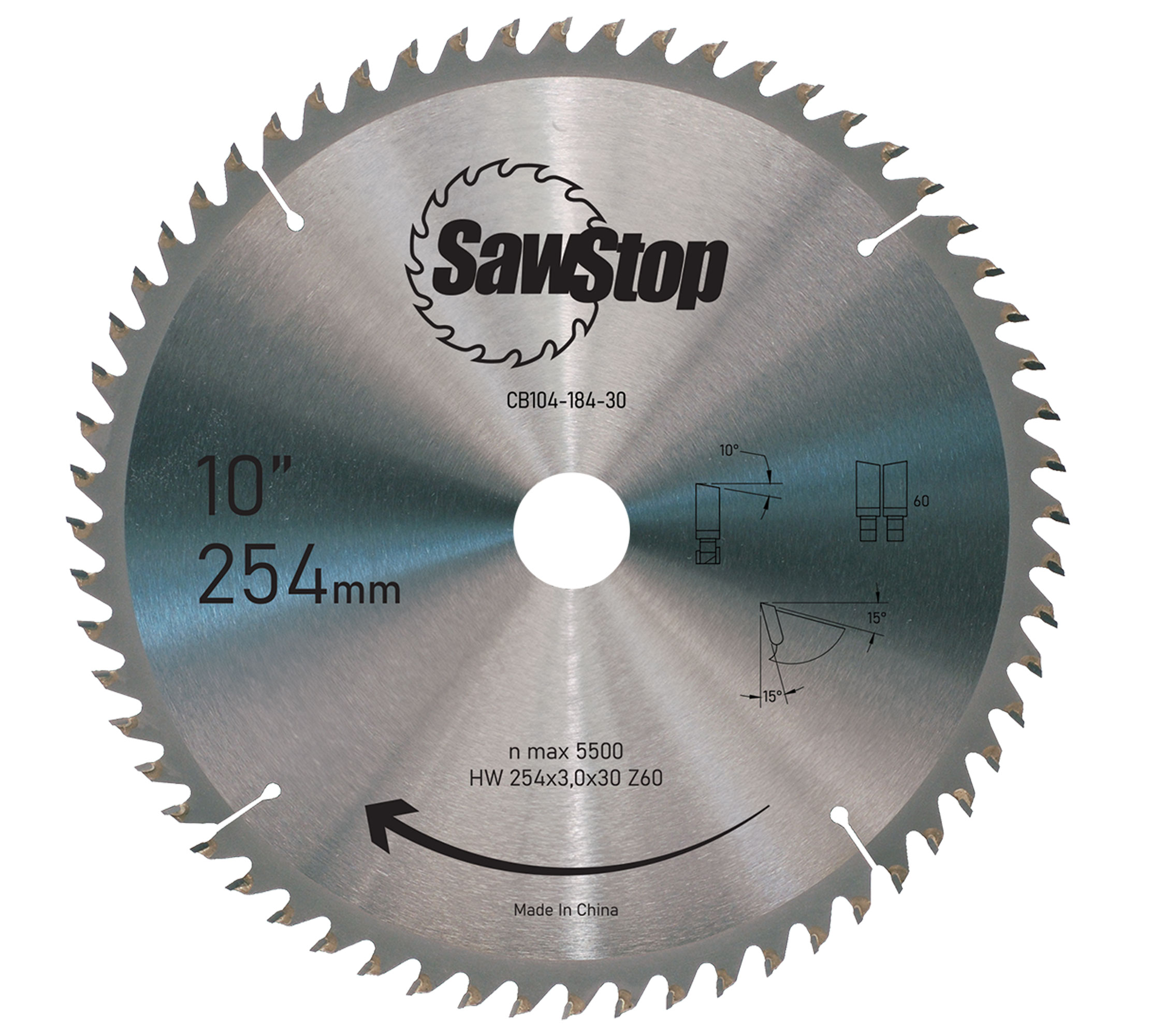 SAWSTOP STANDARD Sägeblatt 254x3,0/2,0x30, WZ60