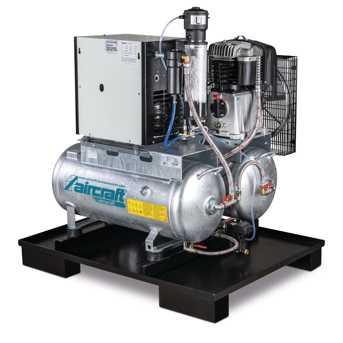 AIRCRAFT Stationärer Kolbenkompressor AIRPROFI DUO 703/2x75/13 KK