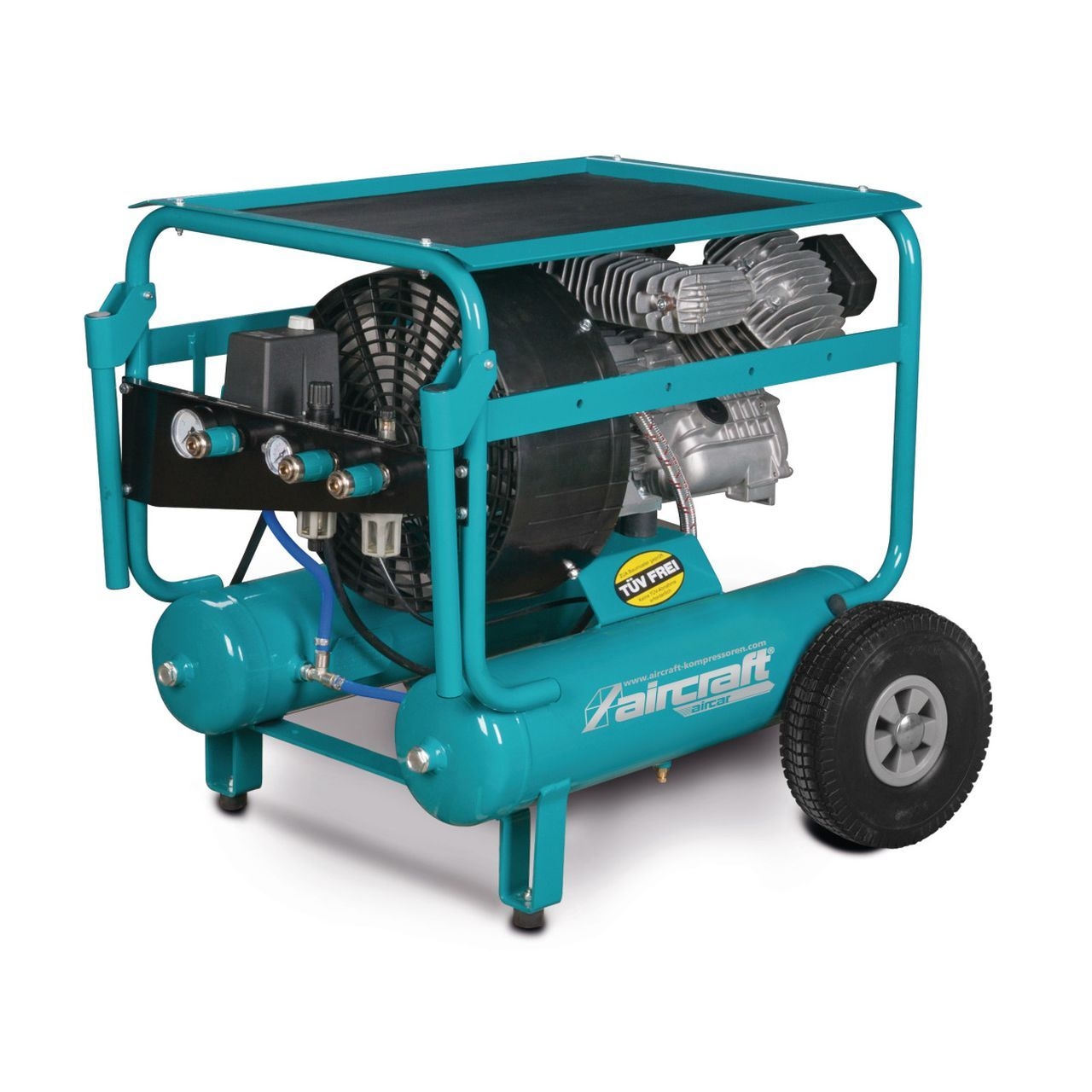 AIRCRAFT Mobiler, direktgeflanschter 2-Zylinder-Kolbenkompressor AIRCAR 553/22 PRO AIRCRAFT Mobiler, direktgeflanschter 2-Zylinder-Kolbenkompressor AIRCAR 553/22 PRO