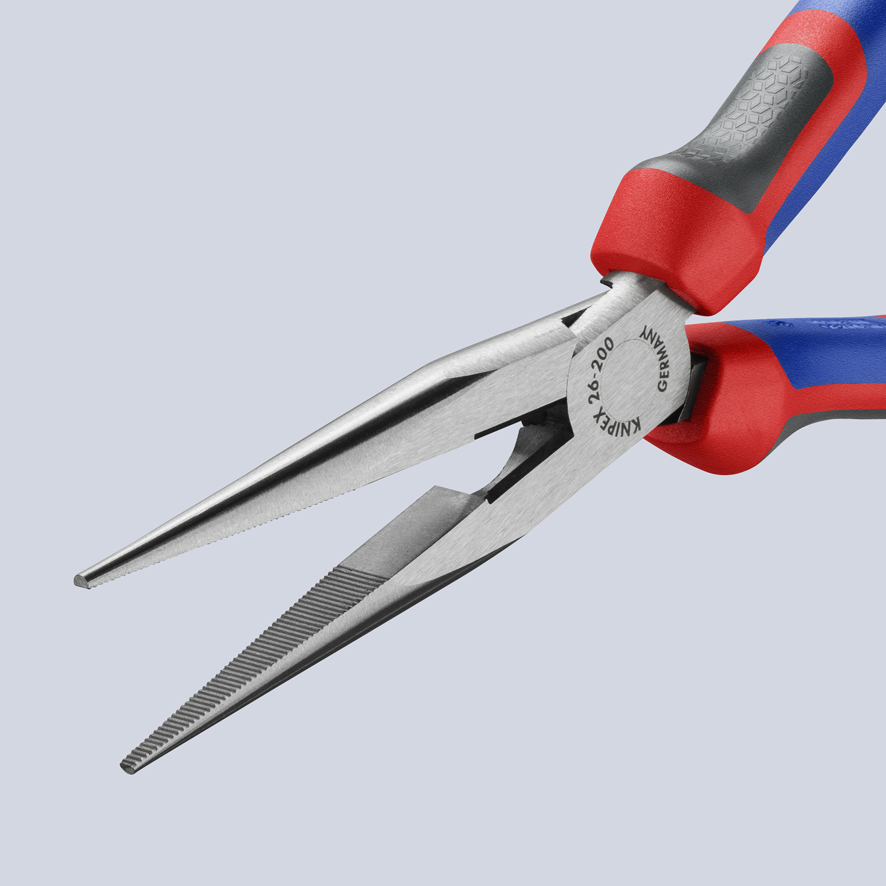 KNIPEX Flachrundzange mit Schneide (Storchschnabelzange) schwarz atramentiert 200 mm KNIPEX Flachrundzange mit Schneide (Storchschnabelzange) schwarz atramentiert 200 mm