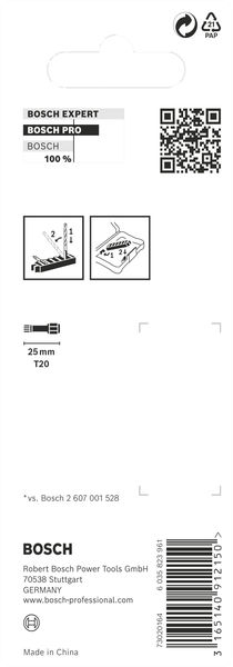 BOSCH PRO Torx Impact Bit, T20, 25 mm, 8-tlg. BOSCH PRO Torx Impact Bit, T20, 25 mm, 8-tlg.