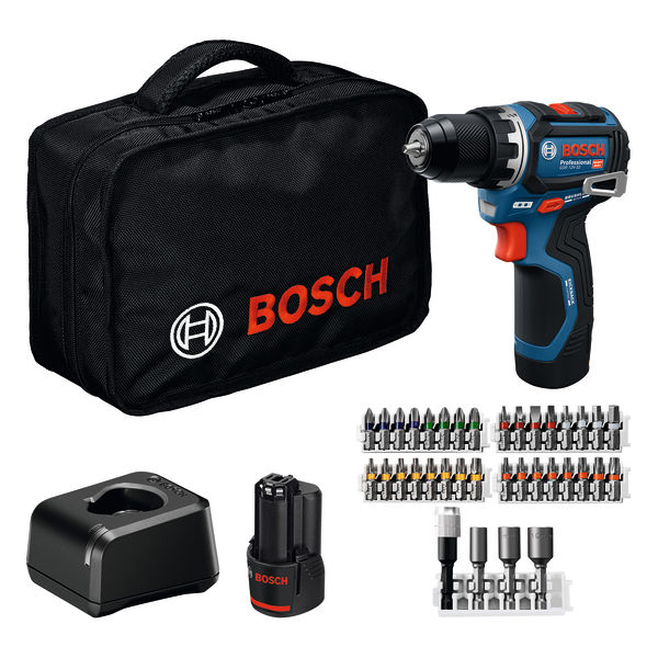 BOSCH Akku-Bohrschrauber GSR 12V-32, 2x GBA 12V 2.0Ah, 36-tlg. Zubehör, Werkzeugtasche