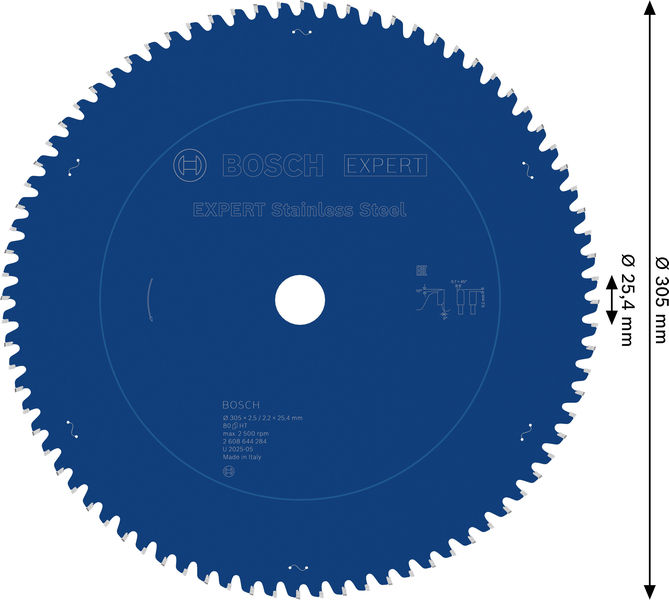 BOSCH Kreissägeblatt Expert for Stainless Steel, 305 x 25,4 x 2,5 mm x 80 BOSCH Kreissägeblatt Expert for Stainless Steel, 305 x 25,4 x 2,5 mm x 80