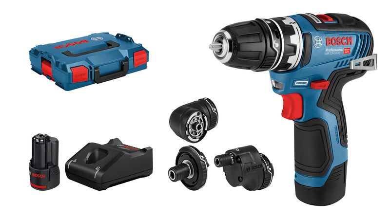 BOSCH Akku-Bohrschrauber GSR 12V-35 FC, mit 2 x 3.0 Ah Li-Ion Akku, 4 Aufsätze, L-BOXX BOSCH Akku-Bohrschrauber GSR 12V-35 FC, mit 2 x 3.0 Ah Li-Ion Akku, 4 Aufsätze, L-BOXX